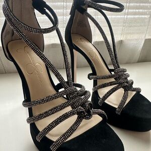Jessica Simpson - Suvrie Embellished Strappy Platform Heels